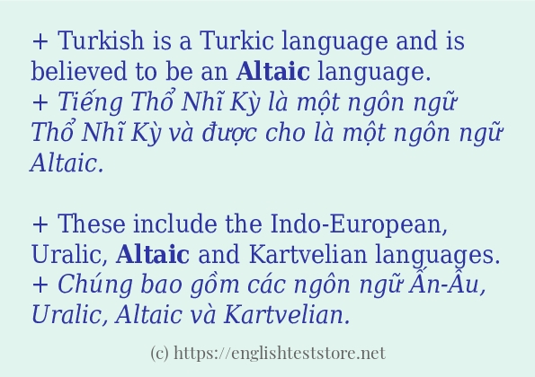 altaic câu ví dụ và cách sử dụng
