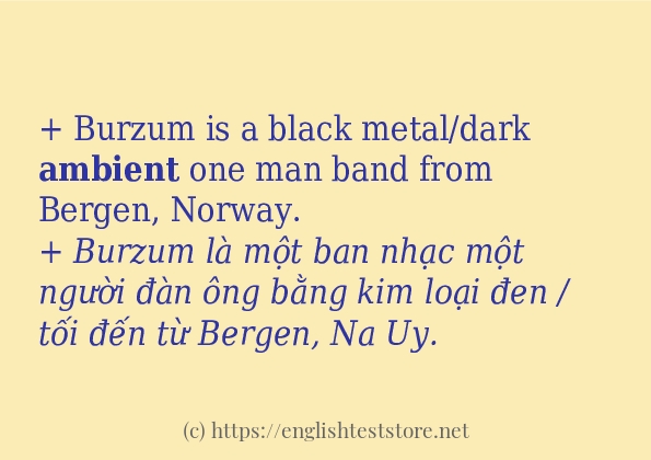 ambient các ví dụ và câu điển hình