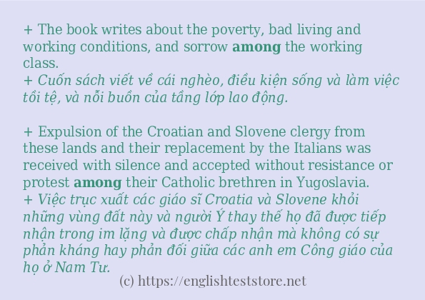 among sử dụng thực tế trong câu