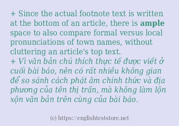 ample cách dùng và ví dụ trong câu