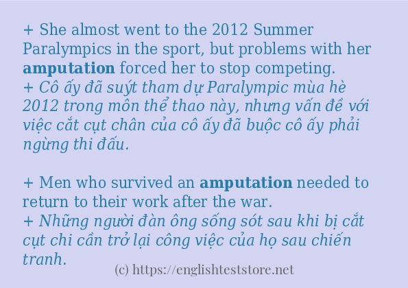 amputation cách sử dụng trong câu và ví dụ amputation cách sử dụng trong câu và ví dụ