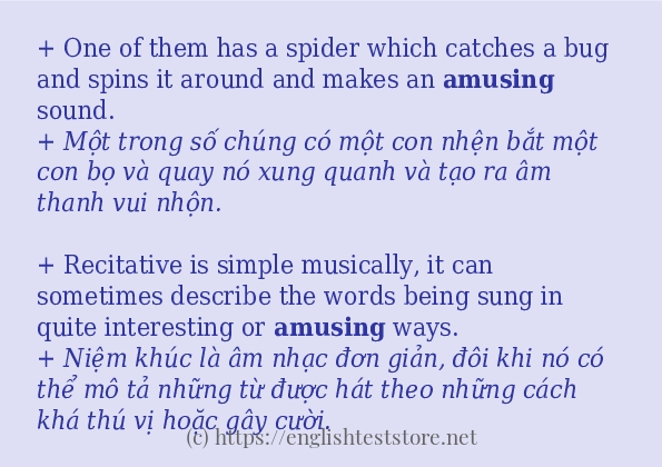 amusing cách dùng trong câu và ví dụ amusing cách dùng trong câu và ví dụ