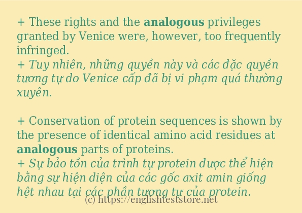 analogous ví dụ cách dùng trong câu