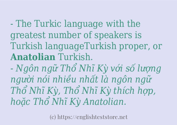 anatolian ví dụ cách dùng trong câu