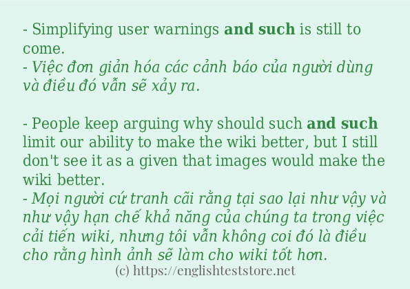 and such có bao nhiêu cách dùng?
