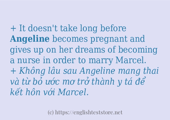 angeline áp dụng trong câu và ví dụ