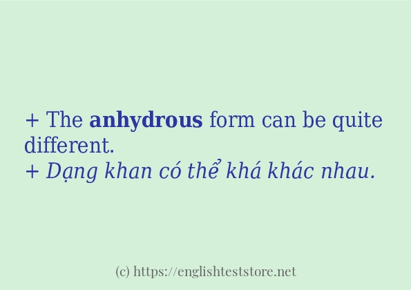 anhydrous các cách dùng và câu ví dụ anhydrous các cách dùng và câu ví dụ