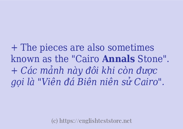 annals câu ví dụ và cách dùng