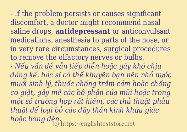 antidepressant cách dùng và câu ví dụ