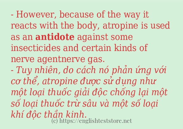 antidote câu ví dụ về cách dùng