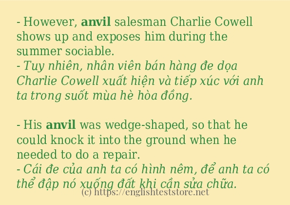 anvil sử dụng thực tế trong câu