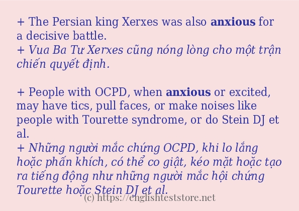 anxious câu ví dụ và cách sử dụng