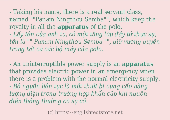 apparatus câu ví dụ về cách dùng