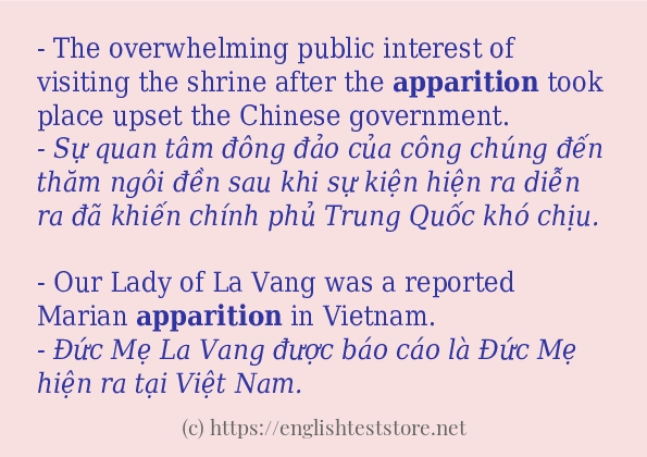 apparition các cách dùng và câu ví dụ apparition các cách dùng và câu ví dụ