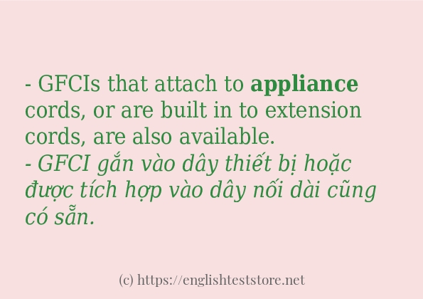 appliance các cách dùng và câu ví dụ