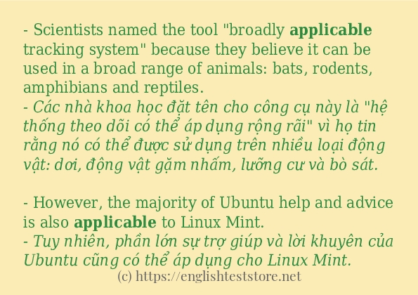 applicable các cách dùng và câu ví dụ