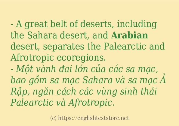 arabian ví dụ và cách sử dụng trong câu