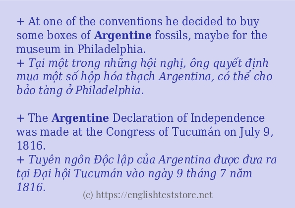 argentine ví dụ cách dùng trong câu argentine ví dụ cách dùng trong câu