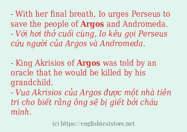 argos sử dụng thực tế trong câu