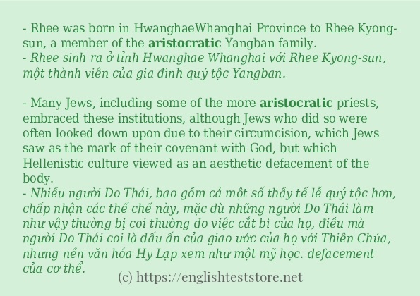 aristocratic câu ví dụ về cách dùng aristocratic câu ví dụ về cách dùng
