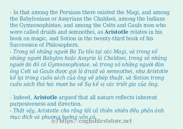 aristotle sử dụng như thế nào và câu ví dụ aristotle sử dụng như thế nào và câu ví dụ
