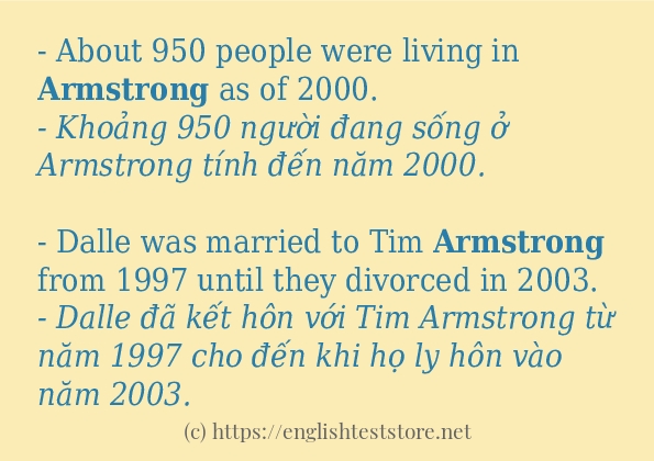 armstrong cách sử dụng trong câu và ví dụ