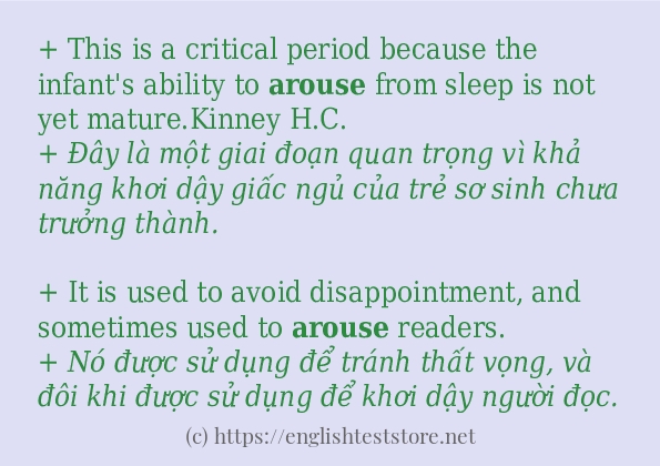 arouse câu ví dụ và cách sử dụng arouse câu ví dụ và cách sử dụng