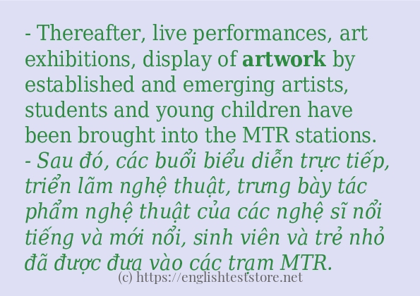 artwork câu ví dụ và cách sử dụng