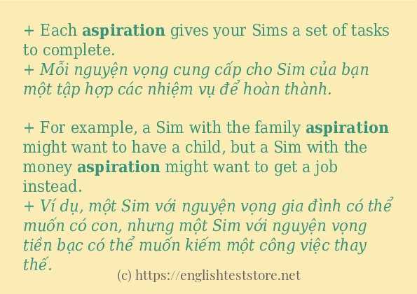 aspiration cách dùng và ví dụ trong câu