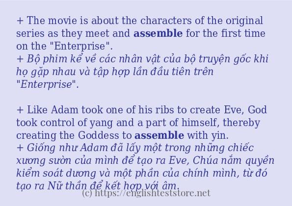 assemble cách dùng và ví dụ trong câu