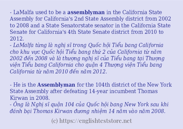 assemblyman cách sử dụng trong câu và ví dụ
