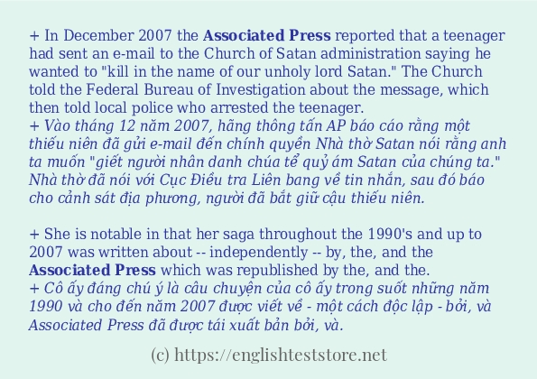 associated press các cách dùng và câu ví dụ