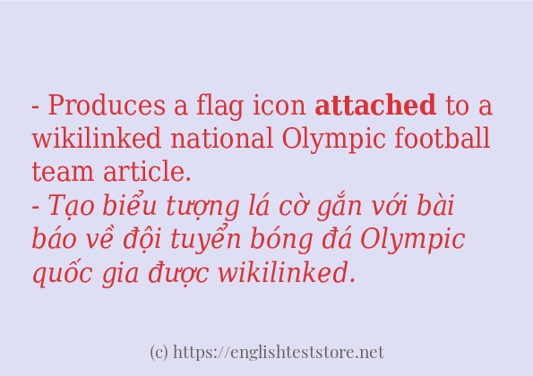 attached cách sử dụng và câu ví dụ