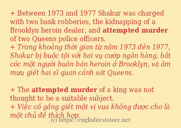 attempted murder sử dụng như thế nào và câu ví dụ