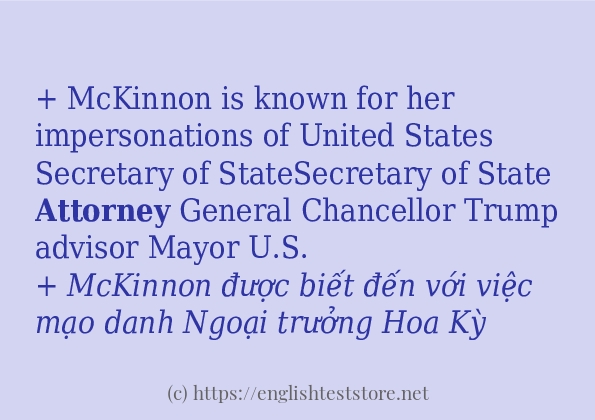 attorney các cách dùng và câu ví dụ