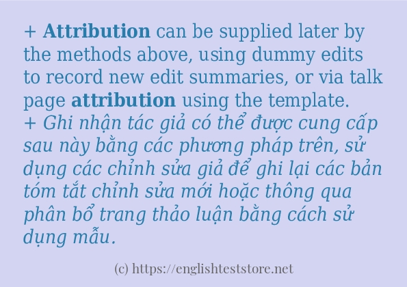 attribution ví dụ và cách sử dụng trong câu