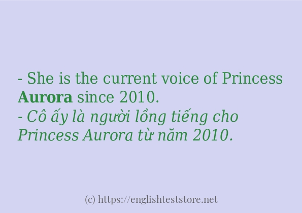 aurora cách dùng và ví dụ trong câu
