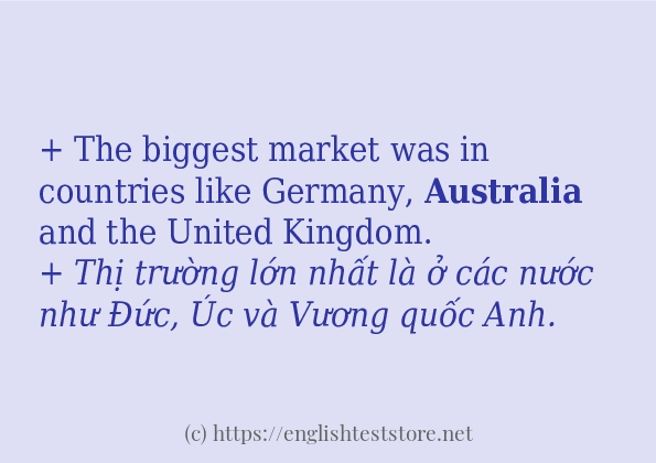 australia cách dùng và ví dụ trong câu