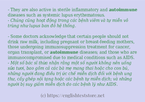 autoimmune câu ví dụ về cách dùng