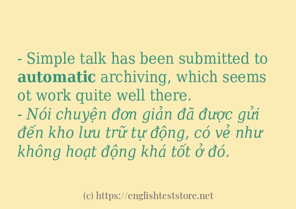 automatic cách dùng và ví dụ trong câu automatic cách dùng và ví dụ trong câu