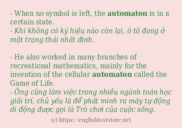 automaton ví dụ và cách sử dụng trong câu
