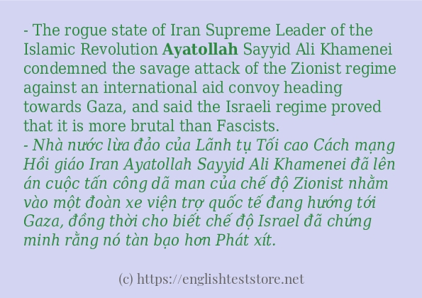 ayatollah áp dụng trong câu và ví dụ