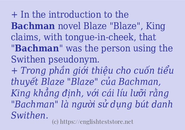 bachman cách sử dụng trong câu và ví dụ