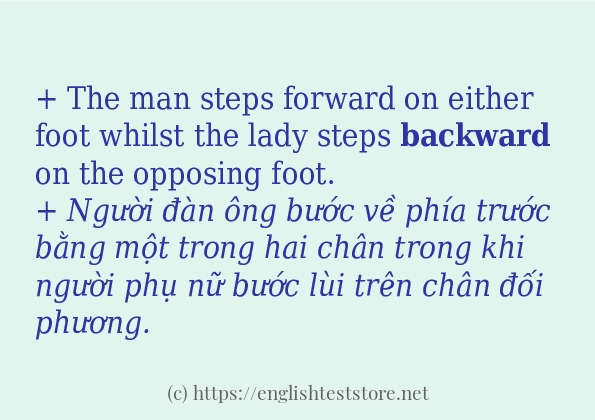 backward câu ví dụ về cách dùng