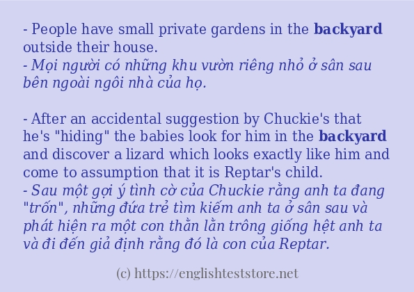backyard cách dùng trong câu và ví dụ backyard cách dùng trong câu và ví dụ