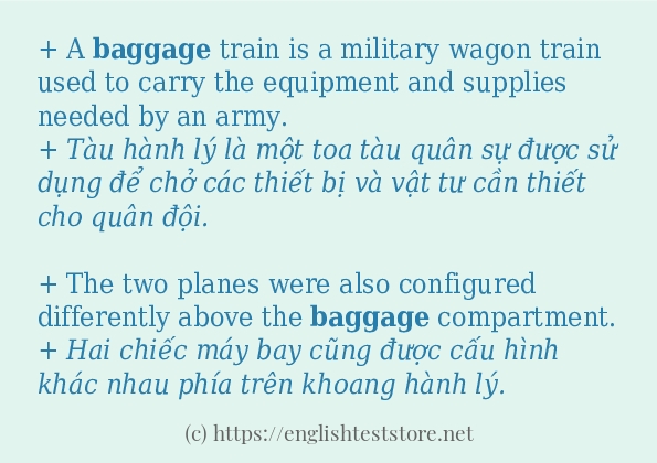 baggage ví dụ cách dùng trong câu