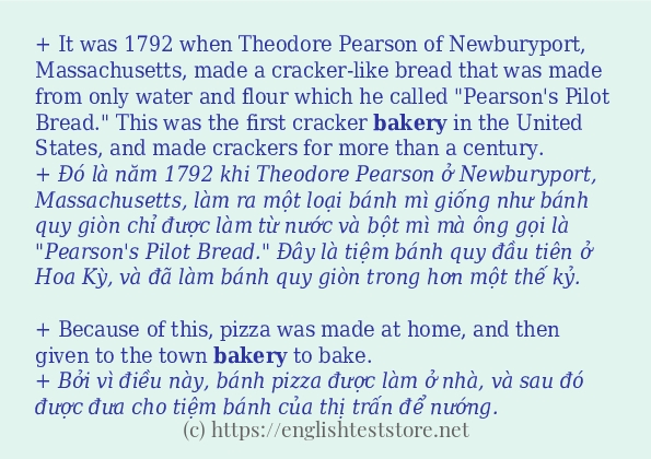 bakery cách dùng và câu ví dụ