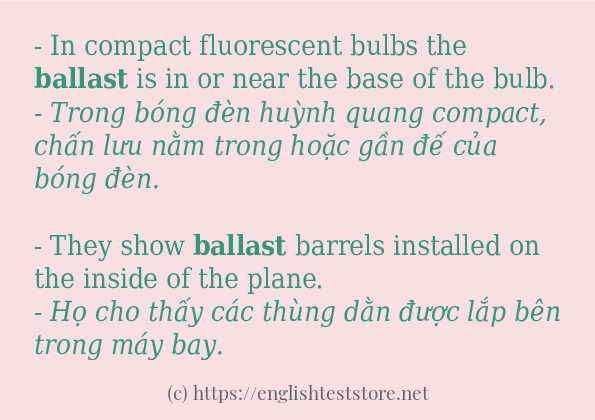 ballast cách sử dụng và câu ví dụ ballast cách sử dụng và câu ví dụ