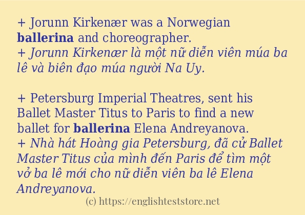 ballerina câu ví dụ và cách dùng