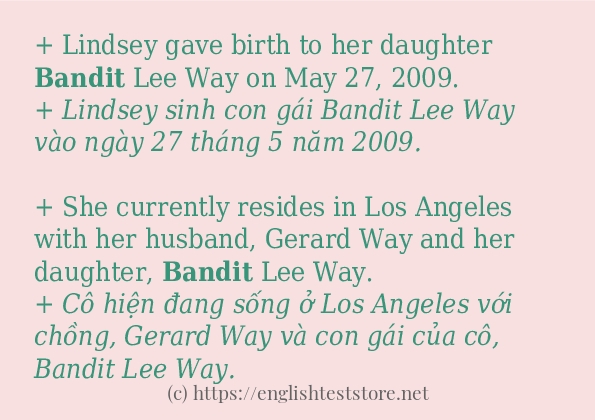 bandit sử dụng thực tế trong câu